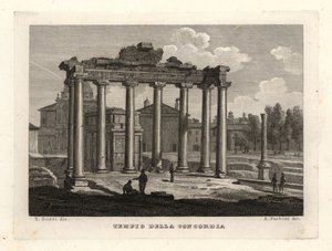 Uitzicht op de Tempel van Concordia, Rome