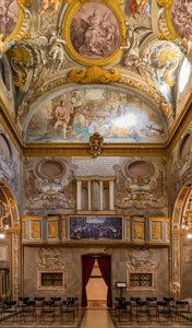 Zicht op de tegengevel, Kerk van Nunziatina, Todi, Umbrië, Italië