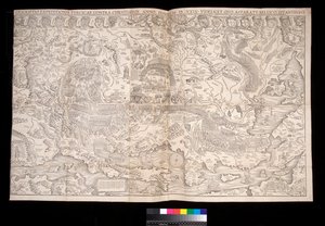 Wandkaart van de Turkse campagne van 1529 door Johann Haselberg en Christoph Zell, Neurenberg door Unbekannt