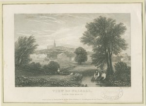 Walsall Stad - Noordelijk Uitzicht: gravure, nd [19e eeuw] door Unbekannt