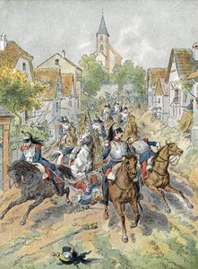 Oorlog van 1870: aanval van kurassiers tijdens de Slag bij Froeschwiller-Woerth (1870) door Unbekannter Künstler