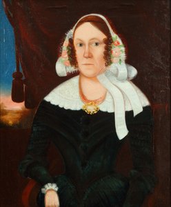 Vrouw met bloemenhoed 1825