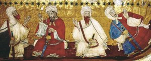 Houten koepel die de Hal van de Koningen of de Hal van Justitie decoreert (schilderij) door Unbekannter Künstler
