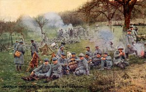 Eerste Wereldoorlog: Frans leger bij de Slag om Verdun door Unbekannter Künstler