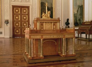 Schrijftafel met kleine kast, door David Roentgen (1743-1807), Neuwied door Unbekannt