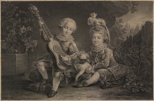 Jonge kinderen spelen, Parijs, ca.1775