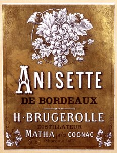 Flesetiket van Anisette de Bordeaux, eind 19e eeuw