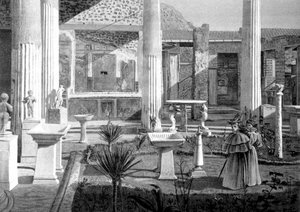 Toeristen bezoeken de ruïnes van Pompeii