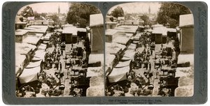 Een open bazaar in Damascus, Syrië, 1900s door Underwood and Underwood