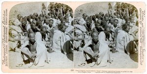 Boksergevangenen gevangen en binnengebracht door de Amerikaanse 6e Cavalerie, Tientsin, China, 1901
