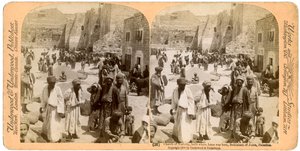 Geboortekerk, gebouwd waar Jezus werd geboren, Bethlehem, Palestina, 1900 door Underwood and Underwood