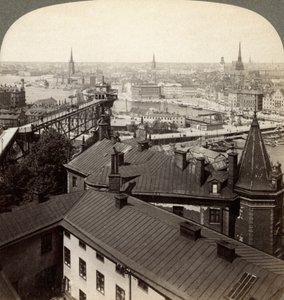 Stadsgezicht, Stockholm, Zweden door Underwood and Underwood