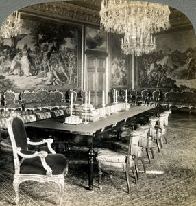Raadzaal van koning Oscar II, Koninklijk Paleis, Stockholm, Zweden door Underwood and Underwood