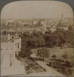 Van het Ministerie van Marine...langs het Witte Huis en de Schatkist, naar het Capitool, Washington, V.S. door Underwood and Underwood