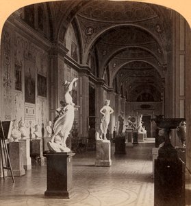 Galerij van Moderne Beeldhouwkunst, in de Hermitage, St. Petersburg, Rusland, 1898 door Underwood and Underwood