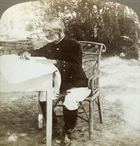 Generaal Nogi bij het Japanse Hoofdkwartier, Port Arthur, Mantsjoerije, ca. 1904-1905