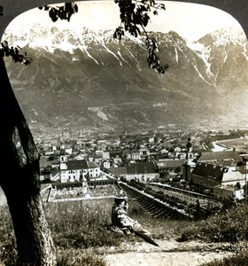 Innsbruck en de Beierse Alpen, Tirol, Oostenrijk door Underwood and Underwood