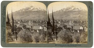 Luzern en de Pilatusberg, Zwitserland, 1903 door Underwood and Underwood