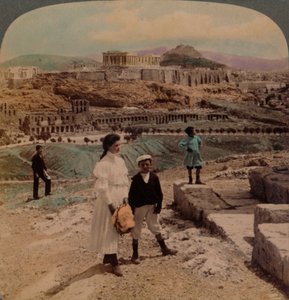 De Akropolis van Athene, Lycabettus en Koninklijk Paleis, vanaf het Philopappos-monument, 1907