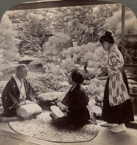 De tuinen van het huis van de heer Y Namikawa, leider in de kunstindustrieën, Kyoto, Japan, 1904