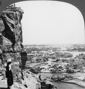 De tweede cataract van de Nijl gezien vanuit het zuidwesten, Egypte, 1905