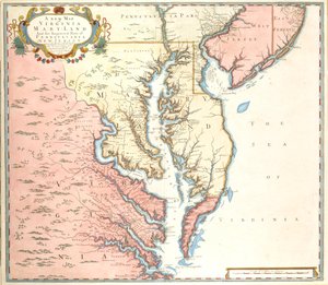 Een nieuwe kaart van Virginia en Maryland en de verbeterde delen van Pennsylvania en New Jersey door Unidentified