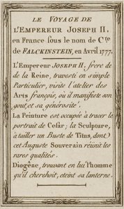 De reis van keizer Jozef II door Unidentified