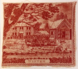 Textielfragment: De vier seizoenen