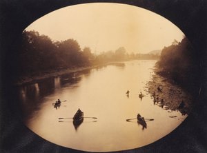 [Zicht op Gervanda, stroomafwaarts kijkend vanaf de brug]. door Unidentified