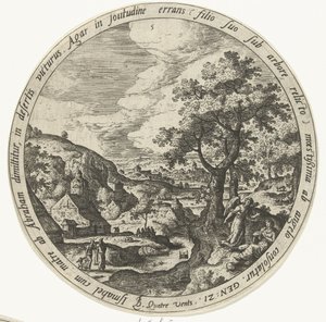 Abraham verdrijft Hagar en Ismaël door Unknown