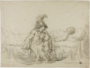 Achilles Rouwt om Patroclus door Unknown