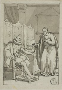 Publiek van Kardinaal met Hendrik IV door Unknown