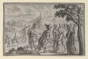 Centurio die Christus Smeekt (?) (Lucas 7, Mt 8), een van vier scènes uit het Leven van Christus door Unknown