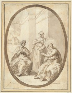 Christus in het huis van Martha en Maria door Unknown