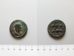 Munt van Valerianus, keizer van Rome; Gallienus, keizer van Rome uit Anazarbus door Unknown