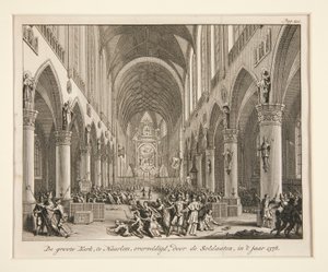 De groote kerk te Haarlem, overweldigd, door de soldaten