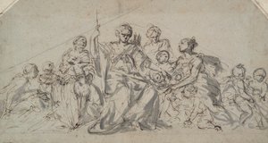 Diana met nimfen en putti door Unknown