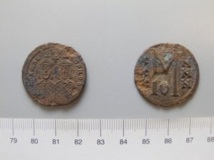 Follis (40 Nummi) van Michael II; Theophilus I van Onbekend door Unknown