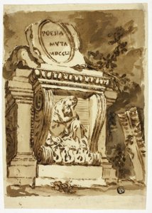 Grafmonument met inscriptie "Poesia Muta"