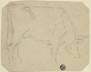 Grazende Koe (Naar Rechts Gekeerd) (recto); Achterwerk van een Paard (verso)