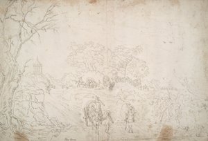 Landschap met karavaan