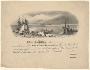 Pelgrim Society Certificaat door Unknown