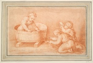Putti die Wijn Maken door Unknown