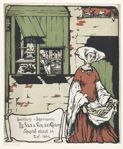 Reclame voor drukkerij De Vos & Van der Groen te Antwerpen door Unknown