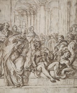 Heiligen Petrus en Paulus genezen de lamme man door Unknown