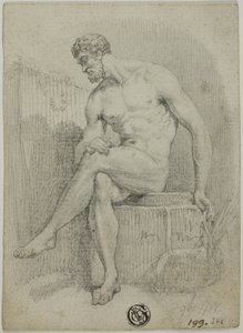 Zittende Mannelijke Naakt (van standbeeld)