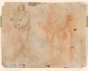 Studies van Vallende Figuren (recto); Studies van Figuren in Gedrapeerde Kleding (verso)