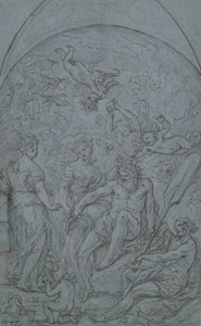 Studie voor een allegorie met riviergod en overvloed door Unknown