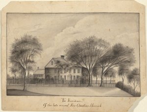 De residentie van de overleden eerwaarde dominee Claudius Herrick door Unknown