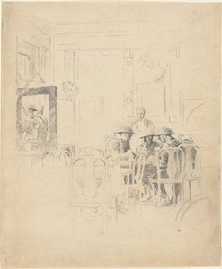 Zonder titel (Soldaten in een café) door Unknown